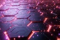 Luminous Hexagonal Horizon Sleek Abstract Design Evokes Modern, High Tech Atmosphere