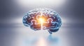 Futuristic Brain Puzzle Connecting for Cognitive Solution and Digital Intelligence Concepts Royalty Free Stock Photo