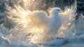 Luminous ice bird sunrise winter forest fantasy Royalty Free Stock Photo