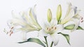Luminous Lily Watercolour Illustration With Yucca Tree