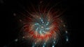 Luminous modern abstract background, fractal world. Digital space for use in design. Round shapes and lines. 3d render