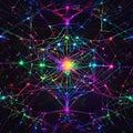 Luminous Neural Network Web - Dynamic AI Visualization Royalty Free Stock Photo
