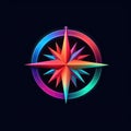 Luminous North A Vibrant Compass Icon With A Shining Arrow Pointing. Generative AI