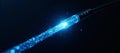 Luminous optical fiber cable for connection and data transmission at the speed of light, increasing data rates and data throughput