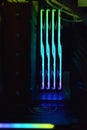Luminous panel package of G.Skill ddr 5 trident z 5 rgb desktop memory on light background.