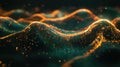 Luminous particles forming dynamic digital wave data Royalty Free Stock Photo