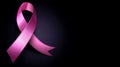 Luminous Pink Ribbon on Dark Background Royalty Free Stock Photo