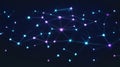 Luminous Points Connected by Lines Represent Network Connections on Dark Background Royalty Free Stock Photo