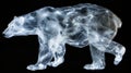 A luminous polarbear, glowing softly, appears as a transparent creature, Ai Generated