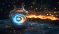A luminous potion with a swirling galaxy inside Royalty Free Stock Photo