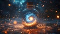 A luminous potion with a swirling galaxy inside Royalty Free Stock Photo