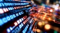 A luminous, pulsating stream of data penetrated by red jagged lines