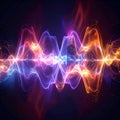 Vibrant Glowing Energy Waveform Visualization Royalty Free Stock Photo