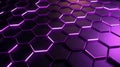 Luminous Purple Hexagons on Dark Abstract Tech Background