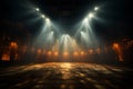 Luminous rays embrace empty stage, heralding prelude to captivating concert performance