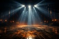 Luminous rays embrace empty stage, heralding prelude to captivating concert performance