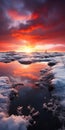 Luminous Seascapes: A Colorful Neo-romanticism Of Sunset With Snow And Ice