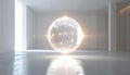 Luminous Sphere of Global Connection in a Modern Space Royalty Free Stock Photo