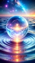 Quantum Sphere with Luminous Probability Waves Royalty Free Stock Photo