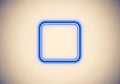 A luminous, square frame with rounded corners glows with bright blue light. It contrasts against a Royalty Free Stock Photo