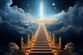 Luminous Stairway heaven. Generate Ai