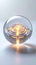 Luminous Tech Core in a Crystal Sphere Royalty Free Stock Photo