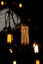 Luminous thread of a retro Edison lamp Royalty Free Stock Photo
