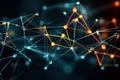 Luminous Threads Connecting Abstract Blockchain Nodes Represent the Complexity of Data Transfer in Modern Technology Royalty Free Stock Photo