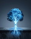 Glowing Digital Tree of Information and Connectivity Royalty Free Stock Photo