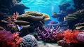 Luminous Underwater Scene With Fish And Coral - 32k Uhd Wallpaper