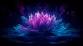 Luminous Violet Serenity: Neon Lotus