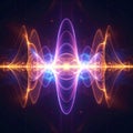 Vibrant Quantum Energy Waveform Visualization Royalty Free Stock Photo