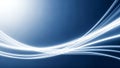 Luminous White Lines on Gradient Blue Background: Abstract Energy Flow Royalty Free Stock Photo