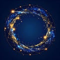 Celestial Network of Glowing Digital Lights Royalty Free Stock Photo