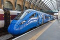 Lumo high speed train of FirstGroup at King\'s Cross train station in London Royalty Free Stock Photo