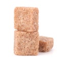 Lump brown cane sugar cubes Royalty Free Stock Photo