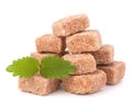 Lump brown cane sugar cubes Royalty Free Stock Photo