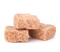 Lump brown cane sugar cubes Royalty Free Stock Photo