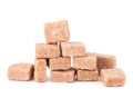 Lump brown cane sugar cubes Royalty Free Stock Photo