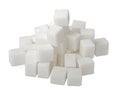 Lump sugar pile isolated on white. Royalty Free Stock Photo
