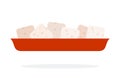 Sugar cubes on a plate vector flat isolated