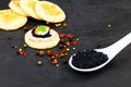 Lumpfish caviar and Homemade pancake canape