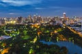 Lumpini Park in Bangkok at twillight Royalty Free Stock Photo