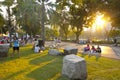 Lumpini Park at the sunset ,Thailand