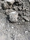 Lumps of dry earth. Background of dry gray clay. Soil Royalty Free Stock Photo