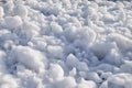 Lumps of snow and ice frazil on the surface of the freezing rive