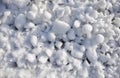 Lumps of snow and ice frazil on the surface of the freezing rive Royalty Free Stock Photo