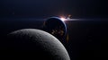 Luna eclipse in space