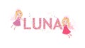 Luna female name with cute fairy