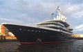 Luna yacht under EU sanctions in the port of Hamburg in Germany owned by a russian oligarch Royalty Free Stock Photo